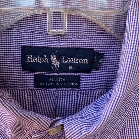 Ralph Lauren Blake Purple & White Button Down Shirt, L - Picture 4 of 9